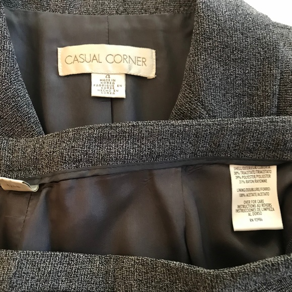 Casual Corner Gray Long Blazer Pant Suit sz 4 - Picture 6 of 7